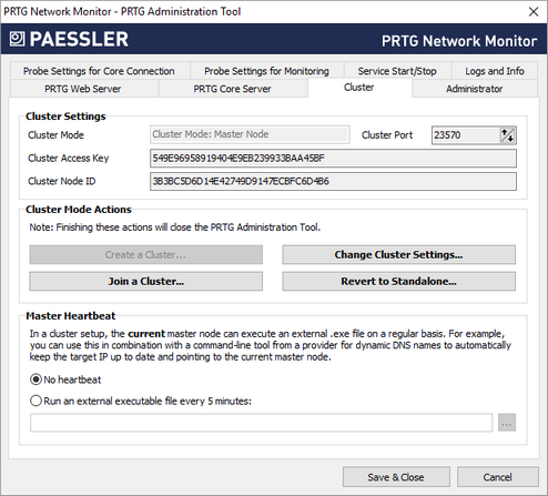 PRTG Administration Tool: Cluster