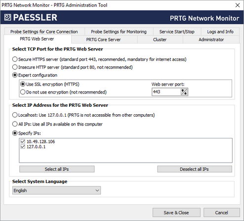 PRTG Administration Tool