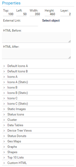 Properties Selection in the Map Designer