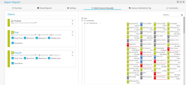 Manual Selection for Reports